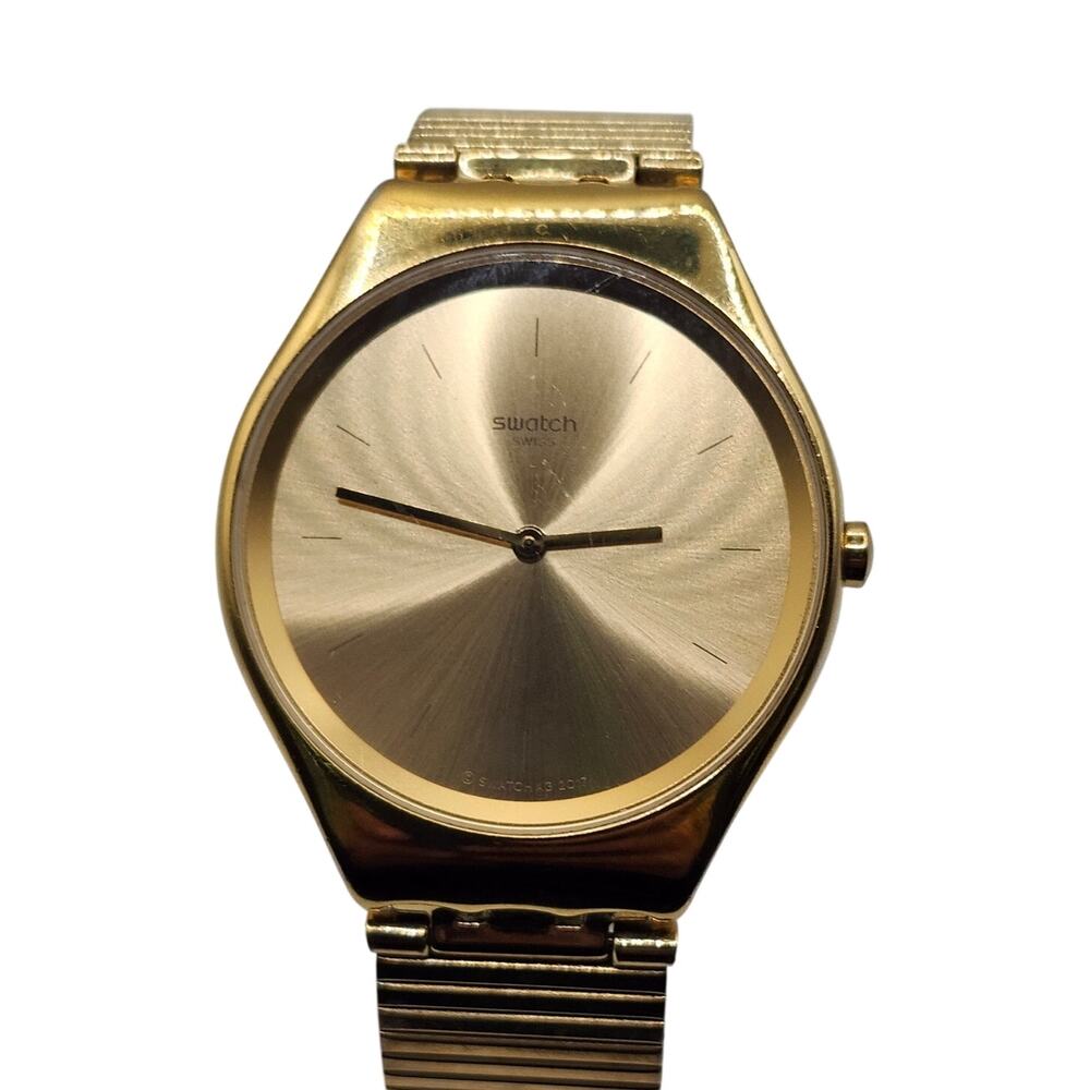 Vintage Swatch Skin / Irony Gold-Tone Quartz Watch with Expansion Bracelet
